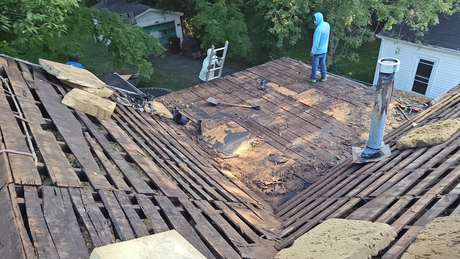 Roof deck inspection after storm damage